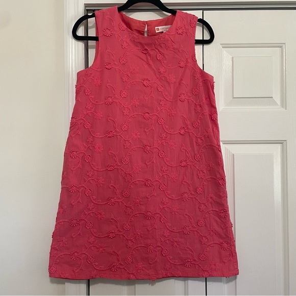 Jude Connally Coral Pink Floral Embroidered Shift Dress Size Small - Picture 1 of 9